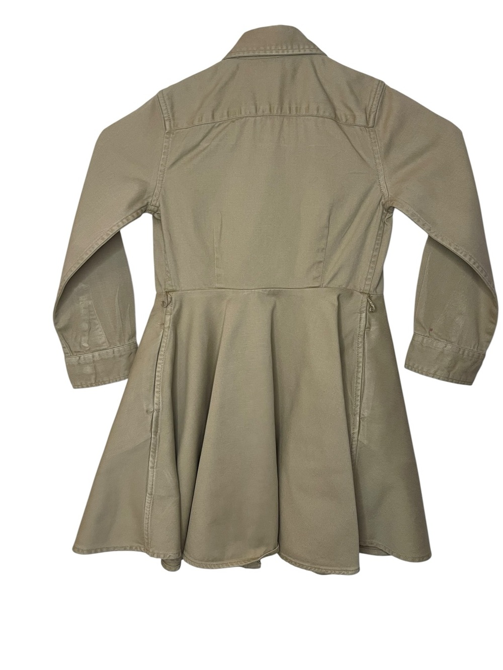 Ralph Lauren Olive-Tone Button Front Shirt Dress with Polo Patch - Picture 2 of 3